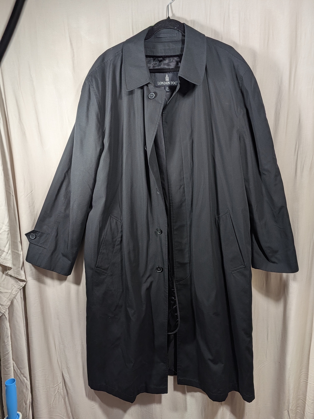 London Fog Men's Classic Trench Coat With Removable Lining In Black